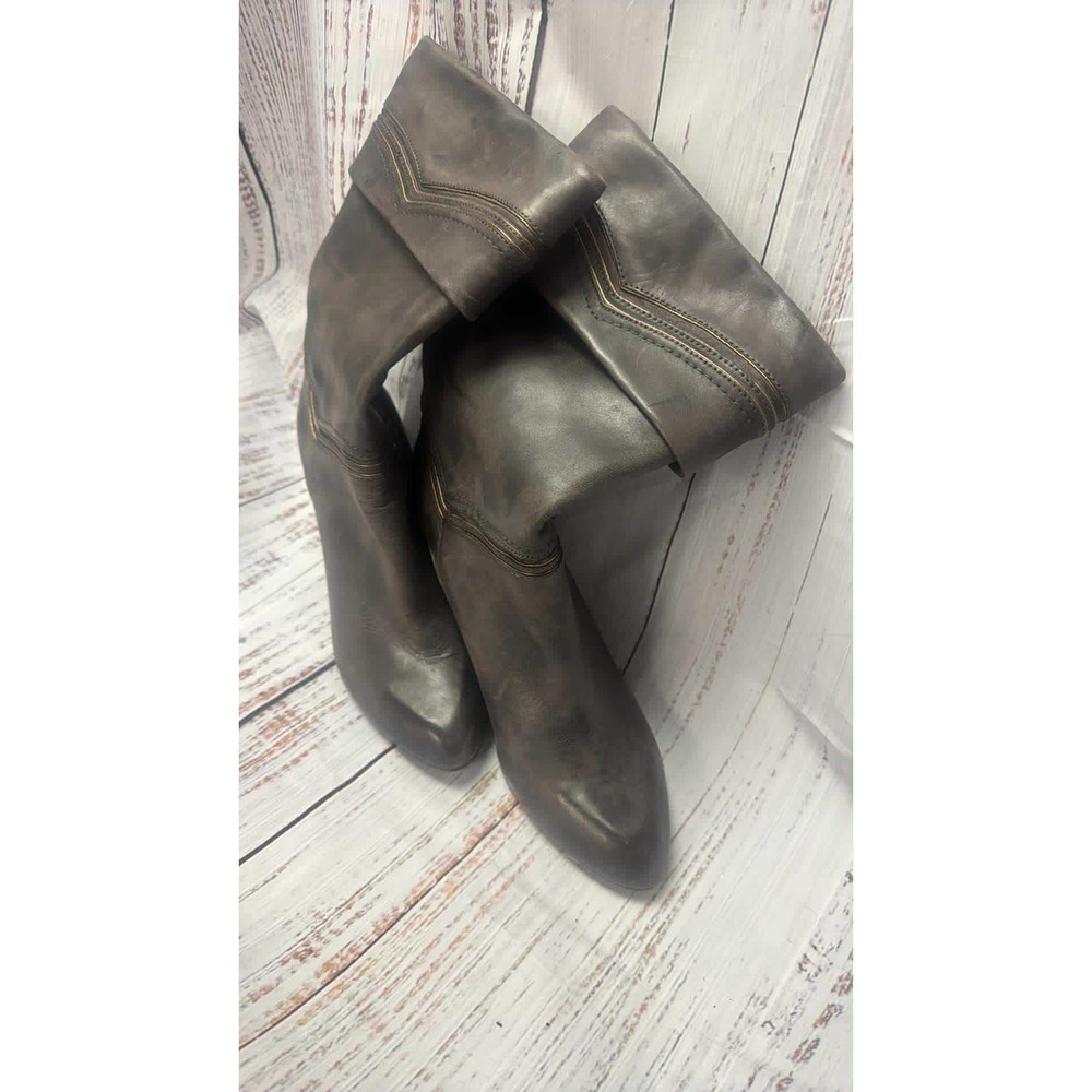 FRYE Simone Cuff Leather Foldover Heel Boots‎